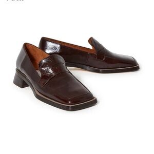Miista crimson crackle leather loafers in brown